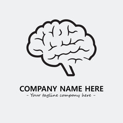 Brain illustration black and white for logo company vector image
