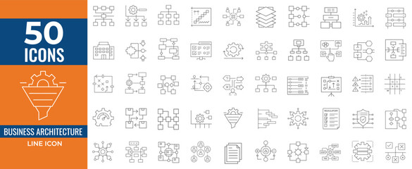 Architecture Line Editable Icons Set Vector