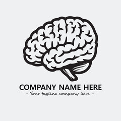 Brain illustration black and white for logo company vector image
