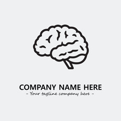 Brain illustration black and white for logo company vector image
