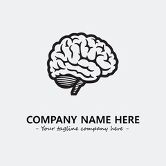 Brain illustration black and white for logo company vector image
