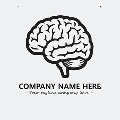 Brain illustration black and white for logo company vector image

