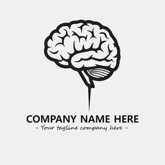 Brain illustration black and white for logo company vector image
