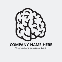 Brain illustration black and white for logo company vector image
