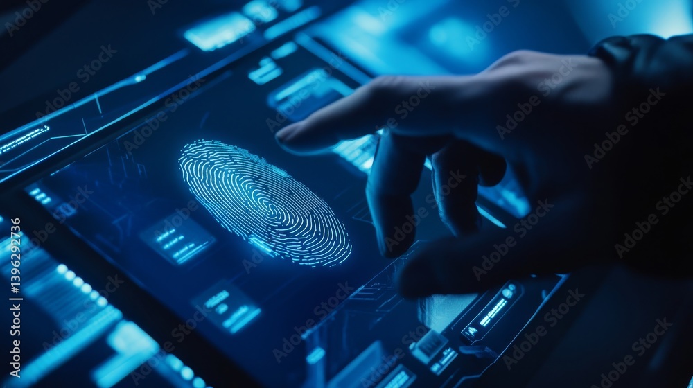 Poster delve into cuttingedge biometric technology that ensures secure access to online platforms, utilizin