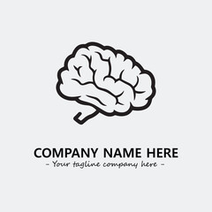 Brain illustration black and white for logo company vector image
