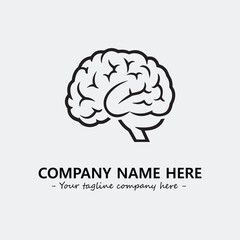 Brain illustration black and white for logo company vector image
