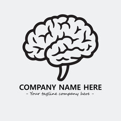 Brain illustration black and white for logo company vector image
