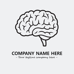 Brain illustration black and white for logo company vector image
