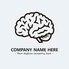 Brain illustration black and white for logo company vector image
