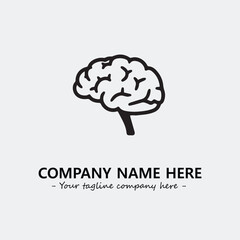 Brain illustration black and white for logo company vector image
