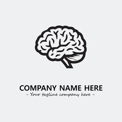 Brain illustration black and white for logo company vector image
