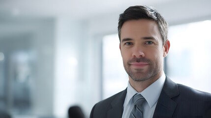 Fototapeta premium Confident financial advisor in professional attire, representing trust and expertise in wealth management