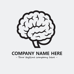 Brain illustration black and white for logo company vector image
