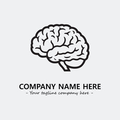 Brain illustration black and white for logo company vector image
