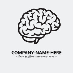 Brain illustration black and white for logo company vector image
