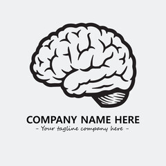 Brain illustration black and white for logo company vector image
