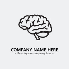 Brain illustration black and white for logo company vector image
