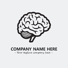 Brain illustration black and white for logo company vector image
