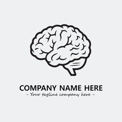 Brain illustration black and white for logo company vector image
