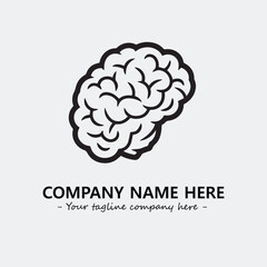 Brain illustration black and white for logo company vector image
