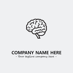 Brain illustration black and white for logo company vector image

