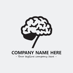 Brain illustration black and white for logo company vector image
