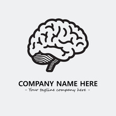 Brain illustration black and white for logo company vector image
