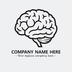 Brain illustration black and white for logo company vector image
