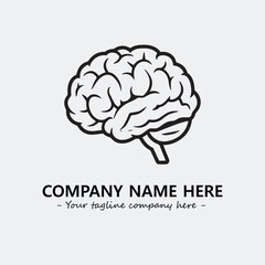 Brain illustration black and white for logo company vector image
