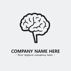 Brain illustration black and white for logo company vector image
