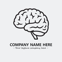 Brain illustration black and white for logo company vector image
