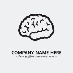 Brain illustration black and white for logo company vector image
