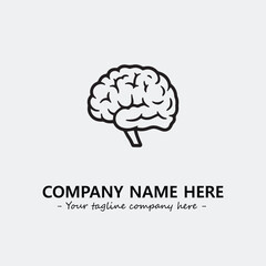 Brain illustration black and white for logo company vector image
