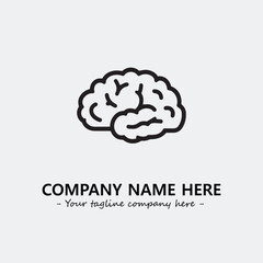 Brain illustration black and white for logo company vector image
