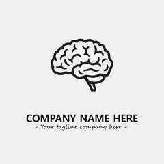 Brain illustration black and white for logo company vector image
