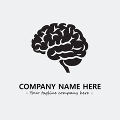 Brain illustration black and white for logo company vector image
