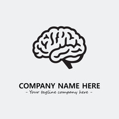 Brain illustration black and white for logo company vector image
