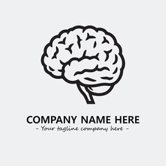 Brain illustration black and white for logo company vector image
