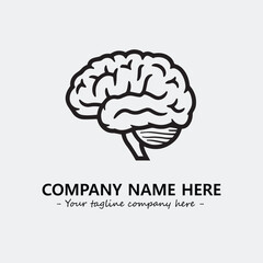 Brain illustration black and white for logo company vector image
