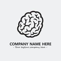 Brain illustration black and white for logo company vector image
