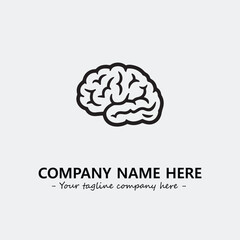 Brain illustration black and white for logo company vector image
