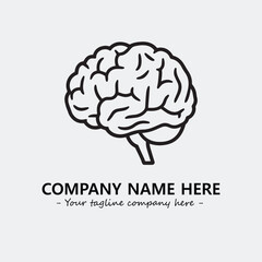 Brain illustration black and white for logo company vector image
