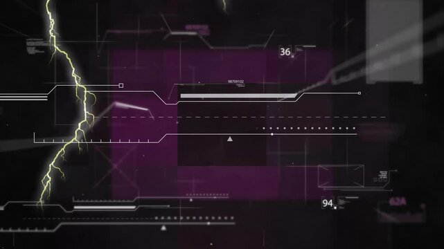 Futuristic digital interface with geometric patterns and numerical data animation