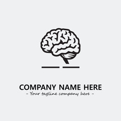 Brain illustration black and white for logo company vector image
