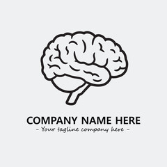 Brain illustration black and white for logo company vector image
