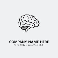Brain illustration black and white for logo company vector image
