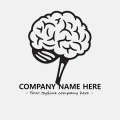 Brain illustration black and white for logo company vector image

