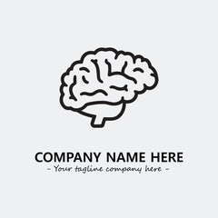 Brain illustration black and white for logo company vector image
