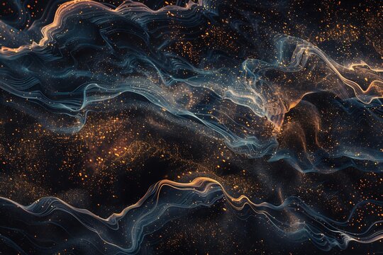 Celestial abstract background cosmic waves glowing particles and deep night colors designed for spiritual content astrology apps or dreamscape themes